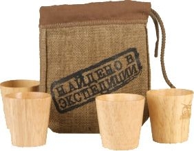 Набор дер. стопок в чехле (4 шт)