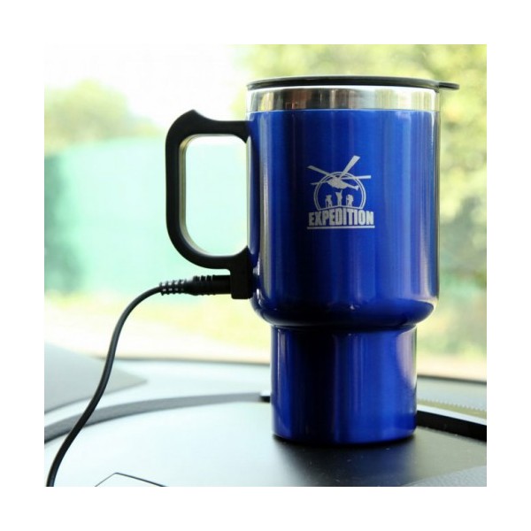 Автокружка с подогревом 450мл синяя