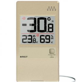 Термогигрометр оконный (выносной термосенсор, шампань) цифровой